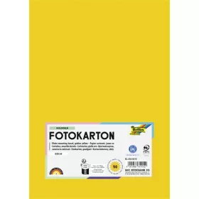  Dekorkarton, 2 oldalas, A4, 300 g, 50 lap, FOLIA, aranysárga (FL6145015)