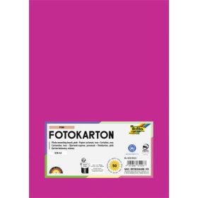   Dekorkarton, 2 oldalas, A4, 300 g, 50 lap, FOLIA, rózsaszín (FL6145023)