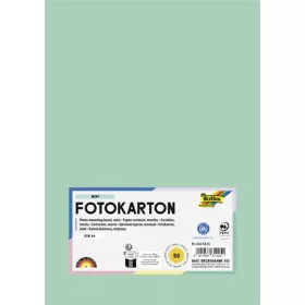   Dekorkarton, 2 oldalas, A4, 300 g, 50 lap, FOLIA, menta (FL6145025)