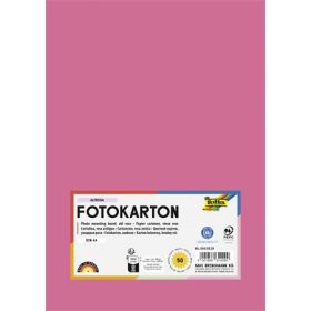   Dekorkarton, 2 oldalas, A4, 300 g, 50 lap, FOLIA, fáradt rózsaszín (FL6145029)