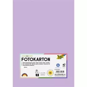   Dekorkarton, 2 oldalas, A4, 300 g, 50 lap, FOLIA, halvány orgonalila (FL6145031)