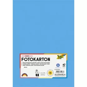   Dekorkarton, 2 oldalas, A4, 300 g, 50 lap, FOLIA, óceánkék (FL6145033)