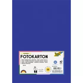   Dekorkarton, 2 oldalas, A4, 300 g, 50 lap, FOLIA, mélykék (FL6145036)