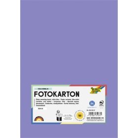   Dekorkarton, 2 oldalas, A4, 300 g, 50 lap, FOLIA, ibolyakék (FL6145037)