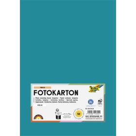   Dekorkarton, 2 oldalas, A4, 300 g, 50 lap, FOLIA, türkiz (FL6145038)