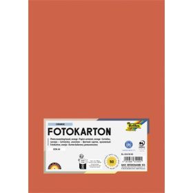   Dekorkarton, 2 oldalas, A4, 300 g, 50 lap, FOLIA, narancs (FL6145040)