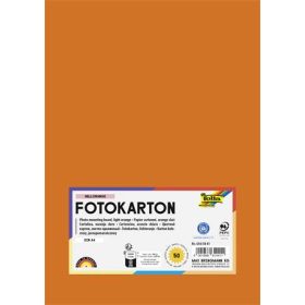   Dekorkarton, 2 oldalas, A4, 300 g, 50 lap, FOLIA, világosnarancs (FL6145041)