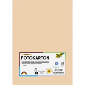   Dekorkarton, 2 oldalas, A4, 300 g, 50 lap, FOLIA, barack (FL6145042)