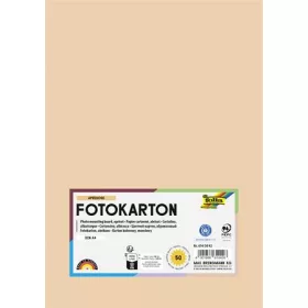   Dekorkarton, 2 oldalas, A4, 300 g, 50 lap, FOLIA, barack (FL6145042)