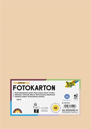 Dekorkarton, 2 oldalas, A4, 300 g, 50 lap, FOLIA, barack (FL6145042)