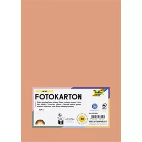   Dekorkarton, 2 oldalas, A4, 300 g, 50 lap, FOLIA, lazacszínű (FL6145045)