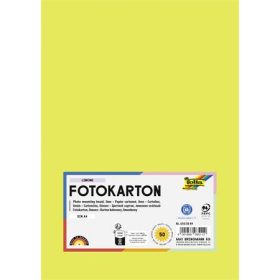   Dekorkarton, 2 oldalas, A4, 300 g, 50 lap, FOLIA, limezöld (FL6145049)