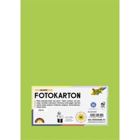   Dekorkarton, 2 oldalas, A4, 300 g, 50 lap, FOLIA, tavaszzöld (FL6145050)
