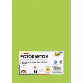   Dekorkarton, 2 oldalas, A4, 300 g, 50 lap, FOLIA, tavaszzöld (FL6145050)