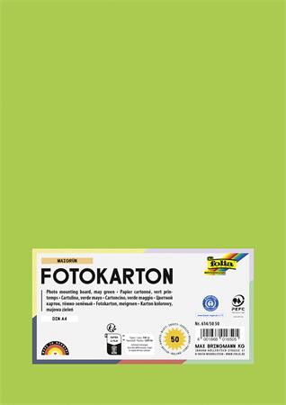 Dekorkarton, 2 oldalas, A4, 300 g, 50 lap, FOLIA, tavaszzöld (FL6145050)