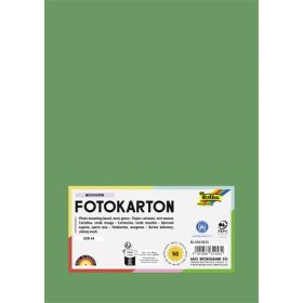   Dekorkarton, 2 oldalas, A4, 300 g, 50 lap, FOLIA, mohazöld (FL6145053)