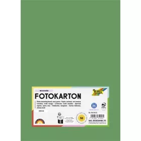   Dekorkarton, 2 oldalas, A4, 300 g, 50 lap, FOLIA, mohazöld (FL6145053)