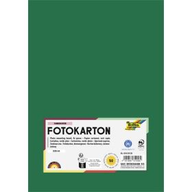   Dekorkarton, 2 oldalas, A4, 300 g, 50 lap, FOLIA, fenyőzöld (FL6145058)