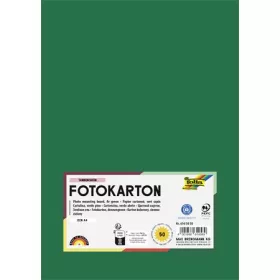   Dekorkarton, 2 oldalas, A4, 300 g, 50 lap, FOLIA, fenyőzöld (FL6145058)