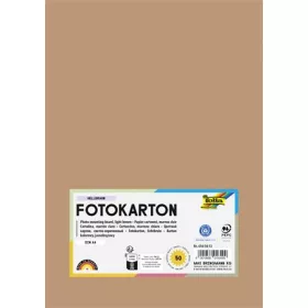   Dekorkarton, 2 oldalas, A4, 300 g, 50 lap, FOLIA, világosbarna (FL6145072)