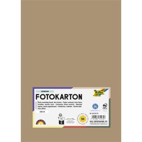   Dekorkarton, 2 oldalas, A4, 300 g, 50 lap, FOLIA, őzbarna (FL6145075)