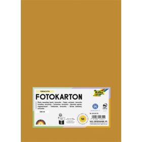   Dekorkarton, 2 oldalas, A4, 300 g, 50 lap, FOLIA, terrakotta (FL6145076)