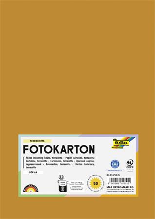 Dekorkarton, 2 oldalas, A4, 300 g, 50 lap, FOLIA, terrakotta (FL6145076)