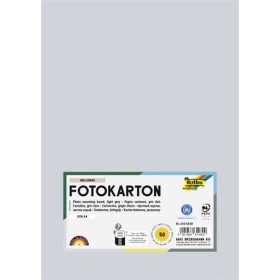   Dekorkarton, 2 oldalas, A4, 300 g, 50 lap, FOLIA, világosszürke (FL6145080)