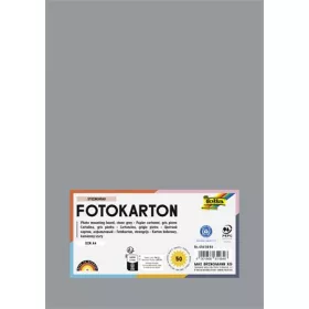   Dekorkarton, 2 oldalas, A4, 300 g, 50 lap, FOLIA, kőszürke (FL6145084)