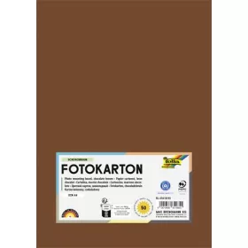   Dekorkarton, 2 oldalas, A4, 300 g, 50 lap, FOLIA, csokoládébarna (FL6145085)