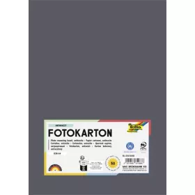   Dekorkarton, 2 oldalas, A4, 300 g, 50 lap, FOLIA, antracitszürke (FL6145088)