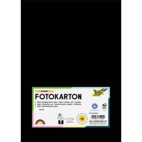   Dekorkarton, 2 oldalas, A4, 300 g, 50 lap, FOLIA, fekete (FL6145090)