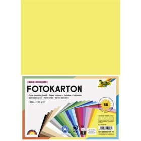   Dekorkarton, 2 oldalas, A4, 300 g, 25x2 lap, FOLIA, vegyes színek (FL6145099)