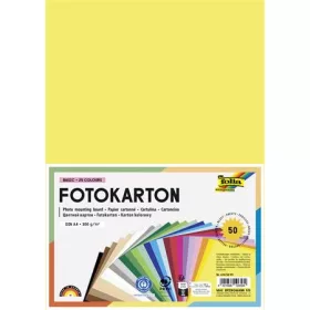   Dekorkarton, 2 oldalas, A4, 300 g, 25x2 lap, FOLIA, vegyes színek (FL6145099)