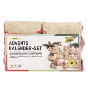   Adventi naptár, tasakos, juta hatás, FOLIA Nature, természetes hatású (FL63121)