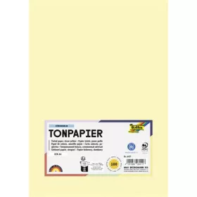   Színes papír, A4, 130 g, 100 lap, FOLIA, szalmasárga (FL6411)