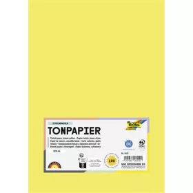   Színes papír, A4, 130 g, 100 lap, FOLIA, citromsárga (FL6412)