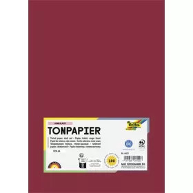   Színes papír, A4, 130 g, 100 lap, FOLIA, sötétvörös (FL6422)