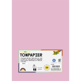   Színes papír, A4, 130 g, 100 lap, FOLIA, világos rózsaszín (FL6426)