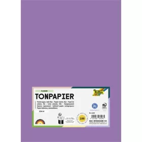   Színes papír, A4, 130 g, 100 lap, FOLIA, sötét orgonalila (FL6428)