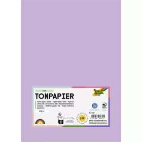   Színes papír, A4, 130 g, 100 lap, FOLIA, halvány orgonalila (FL6431)