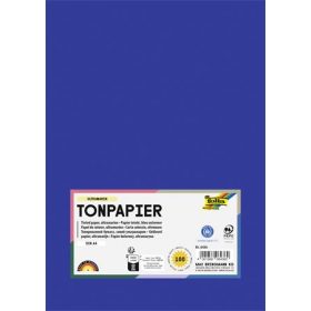   Színes papír, A4, 130 g, 100 lap, FOLIA, mélykék (FL6436)