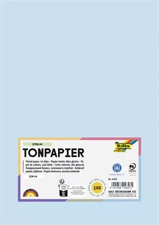 Színes papír, A4, 130 g, 100 lap, FOLIA, jégkék (FL6439)