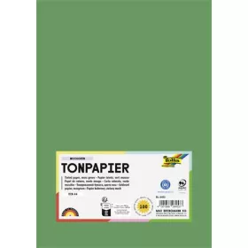   Színes papír, A4, 130 g, 100 lap, FOLIA, mohazöld (FL6453)