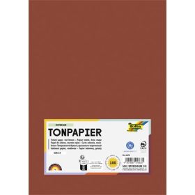   Színes papír, A4, 130 g, 100 lap, FOLIA, vörösesbarna (FL6474)