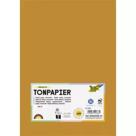   Színes papír, A4, 130 g, 100 lap, FOLIA, terrakotta (FL6476)
