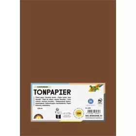   Színes papír, A4, 130 g, 100 lap, FOLIA, csokoládébarna (FL6485)