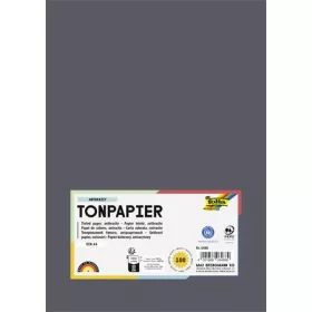   Színes papír, A4, 130 g, 100 lap, FOLIA, antracitszürke (FL6488)