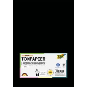 Színes papír, A4, 130 g, 100 lap, FOLIA, fekete (FL6490)