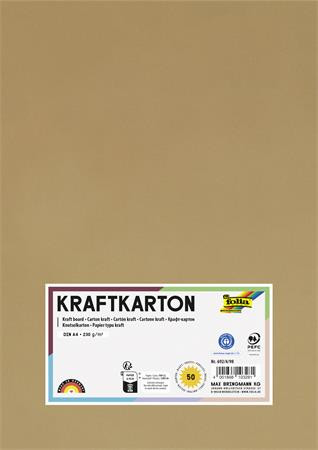 Kraft papír, A4, 230 g, 50 lap, FOLIA (FL692498)